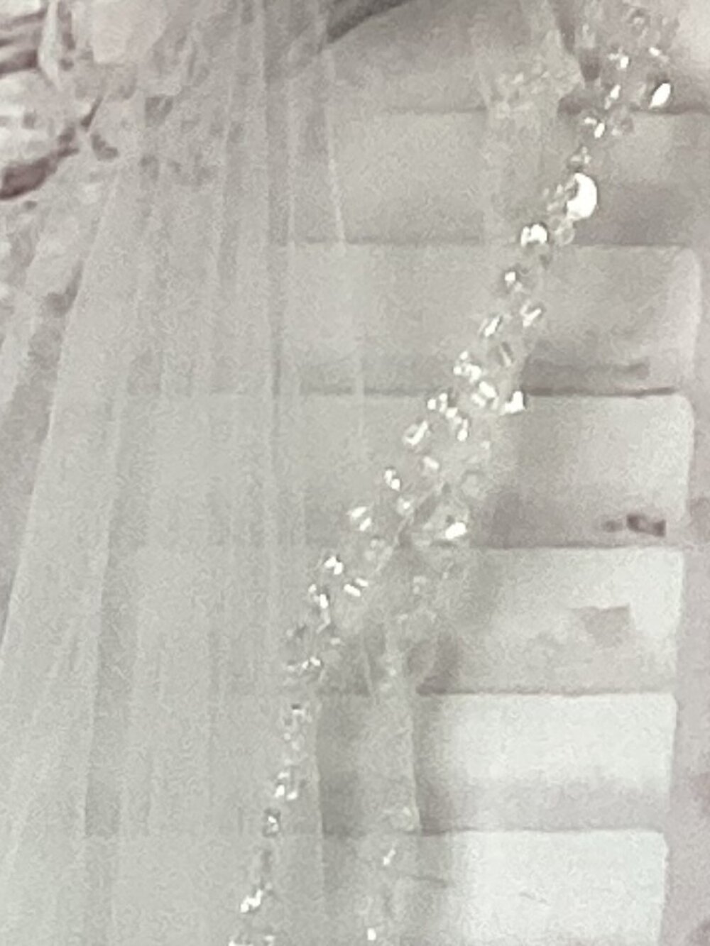 Bridal Wedding Veil with Beading, Sequin Details & Comb